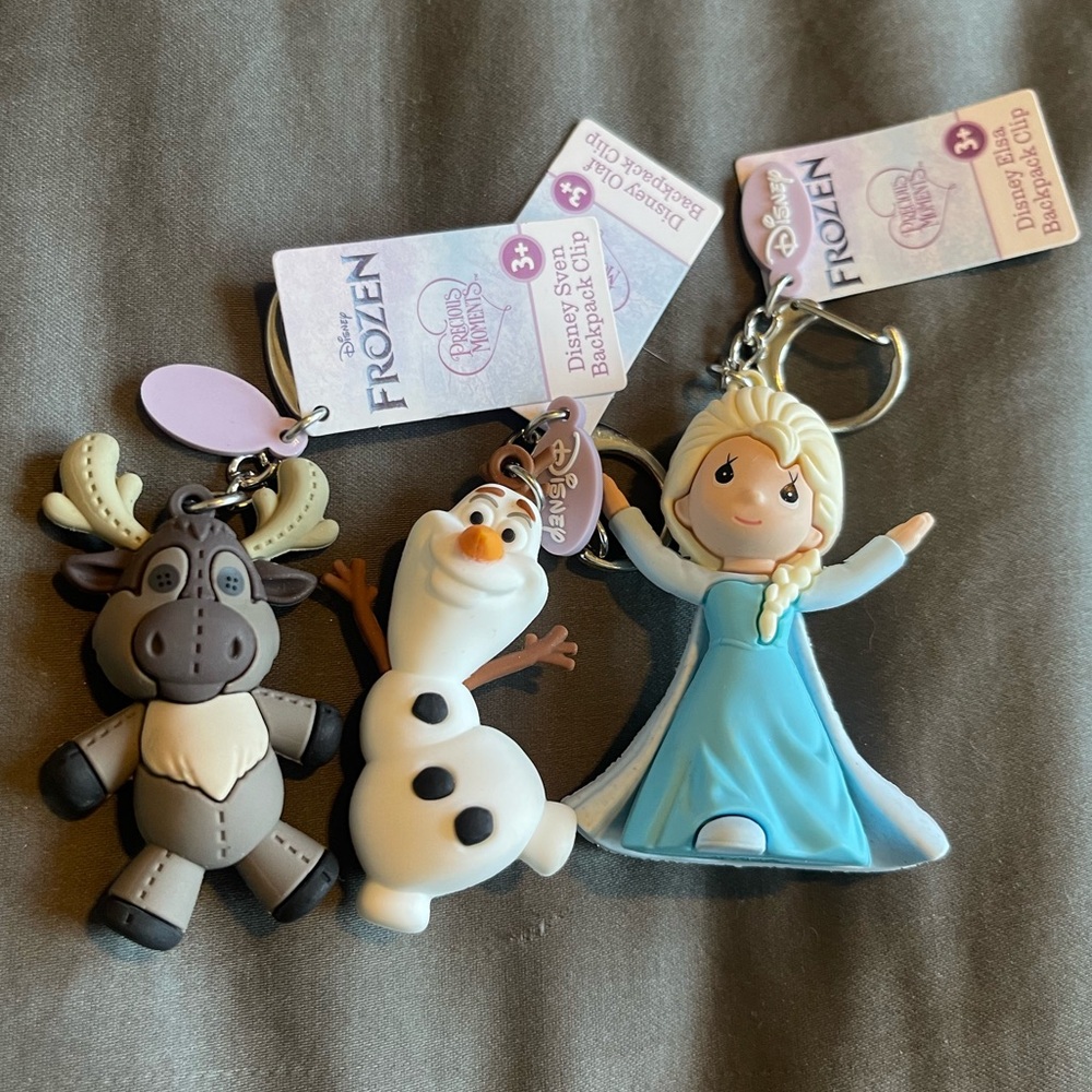 Disney Frozen Character Keychains / Backpack Clips - Picture 2 of 10